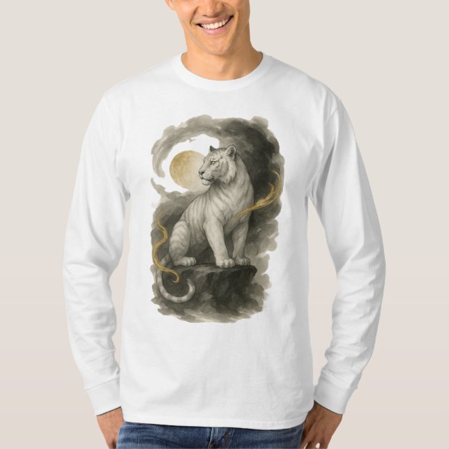 【Japanese White Tiger Long Sleeve T-Shirt】 T-Shirt (Vorderseite)