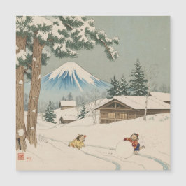 Japanese winter landscape - magnetic card magnetkarte
