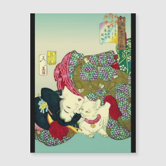 Japanese Women and Cat Magnetkarte