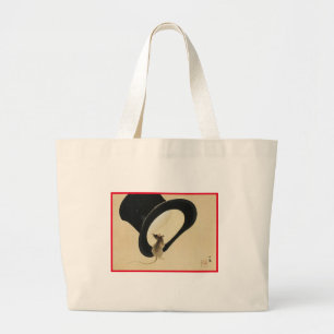 JAPANESE WOODBLOCK DRUCKMAUS MIT TOP HAT Tasche