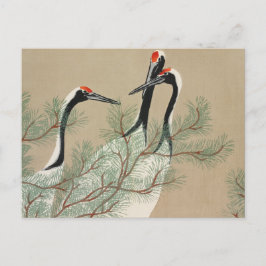 Japanese woodblock-print Cranes - Kamisaka Sekka Postkarte