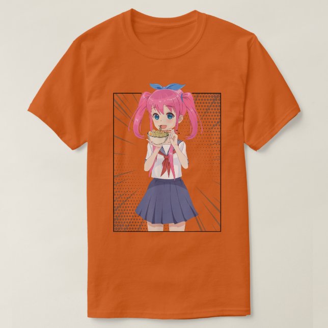 Japanisch Anime Girl Eating Ramen Noodle Frauen Mä T-Shirt (Design vorne)
