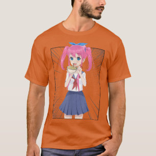 Japanisch Anime Girl Eating Ramen Noodle Frauen Mä T-Shirt