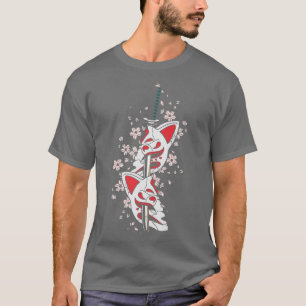 Japanisch Art Cat Kendo Katana Samurai Ninja Shino T-Shirt