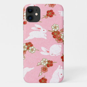 Japanisch Art Pink Sakuras & Rabbits iPhone 11 Fal Case-Mate iPhone Hülle