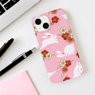 Japanisch Art Pink Sakuras & Rabbits iPhone 14 Fal Case-Mate iPhone 14 Hülle