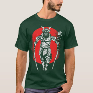 Japanisch Art Samurai Vintag Fighter Retro Design T-Shirt