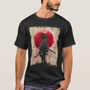 Japanisch Art Samurai Vintag Fighter Retro Design T-Shirt