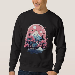 Japanisch Art Ukiyo-e Geisha Cherry Blossom Mount  Sweatshirt