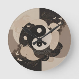 Japanisch Art Yin Yang Runde Wanduhr