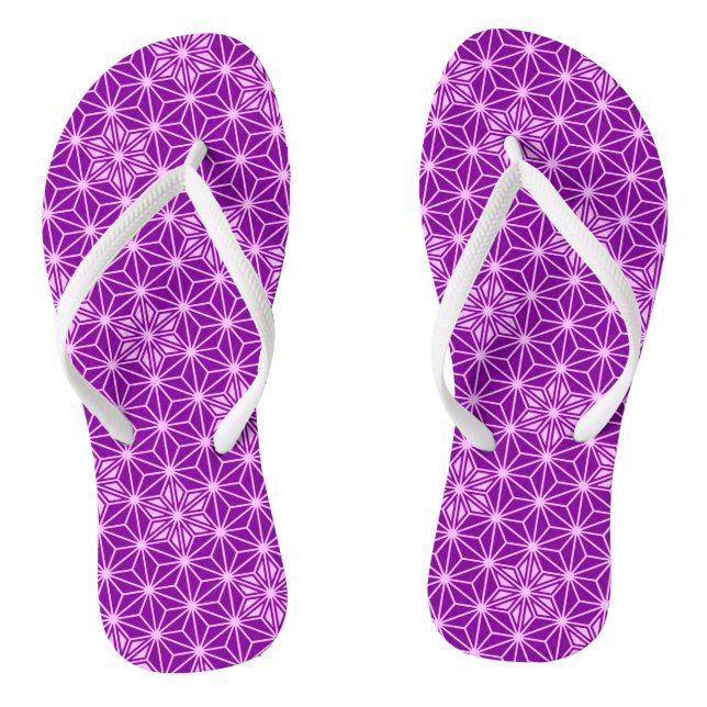 Japanisch Asanoha oder Star Pattern, Amethyst lila Flip Flops (Fußbett)