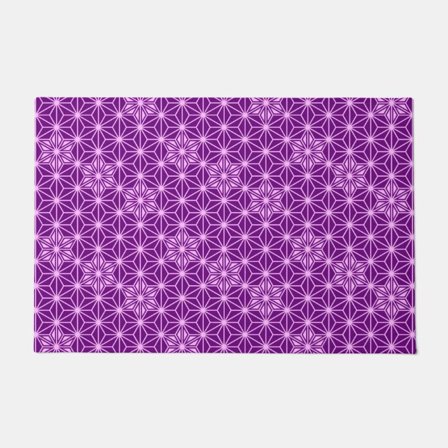 Japanisch Asanoha oder Star Pattern, Amethyst Lila Fußmatte (Vorderseite)