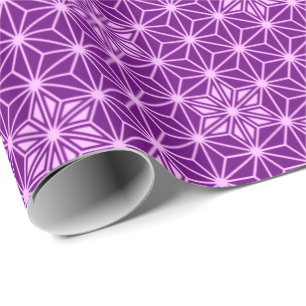 Japanisch Asanoha oder Star Pattern, Amethyst lila Geschenkpapier
