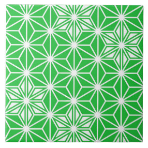 Japanisch Asanoha oder Star Pattern, Jadegrün Fliese