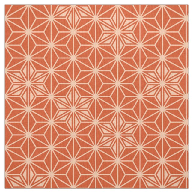 Japanisch Asanoha oder Star Pattern, Korallenorang Stoff (Muster)