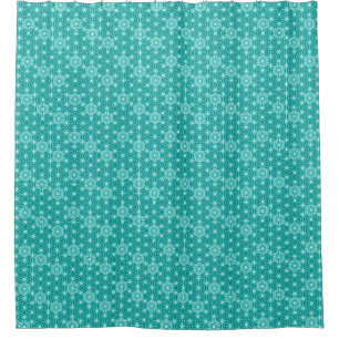 Japanisch Asanoha oder Star Pattern - Türkis Duschvorhang