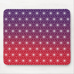 Japanisch Asanoha Traditioneller Print Red & Lila Mousepad