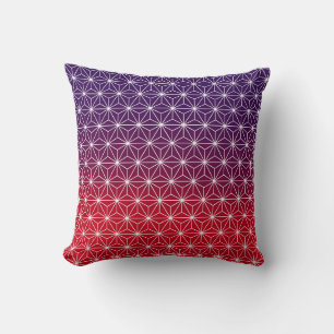 Japanisch Asanoha Traditionelles Muster Red & Lila Kissen
