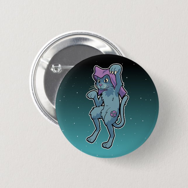 Japanisch Bakeneko Yokai Cat Button (Vorne & Hinten)