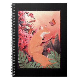 Japanisch Beautiful Fox Butterfly Notizblock