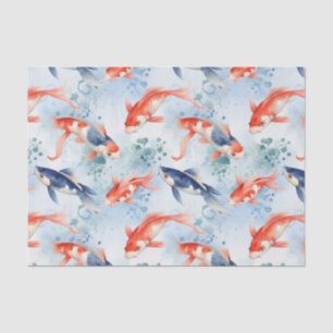 Japanisch Blue Koi Fish Decoupage Seidenpapier
