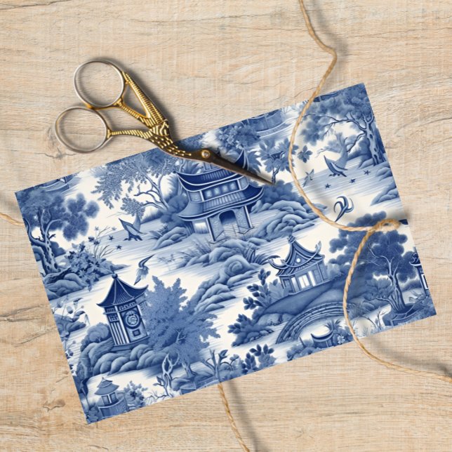 Japanisch Blue Willow Decoupage Seidenpapier (Von Creator hochgeladen)