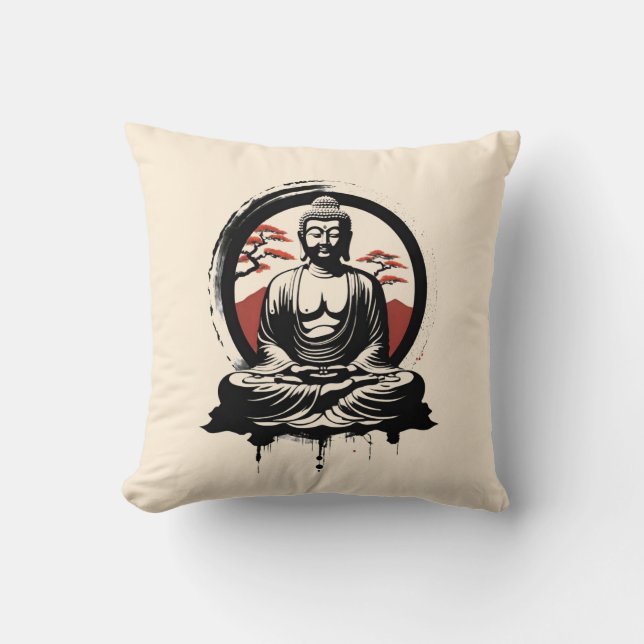 Japanisch Buddha Zen Kissen (Vorderseite)