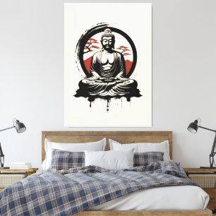 Japanisch Buddha Zen Leinwanddruck