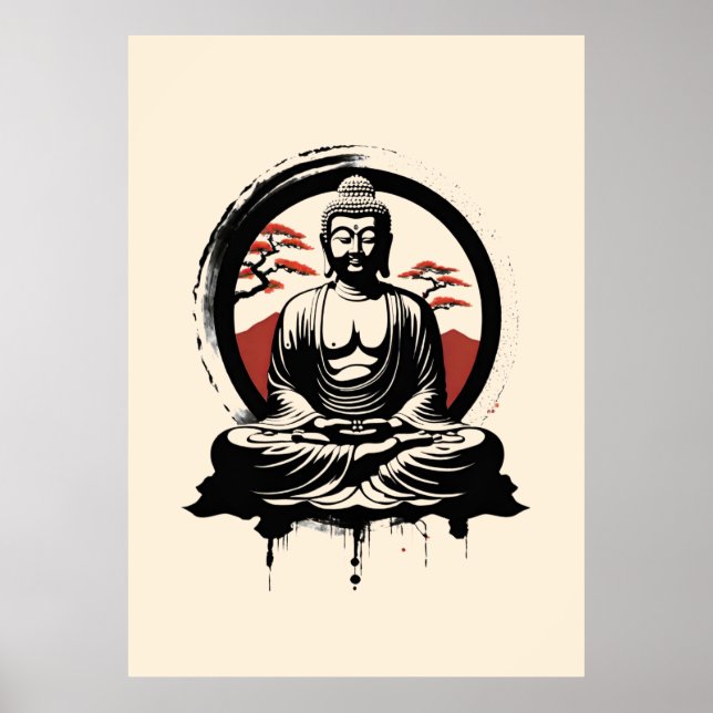 Japanisch Buddha Zen Poster (Vorne)
