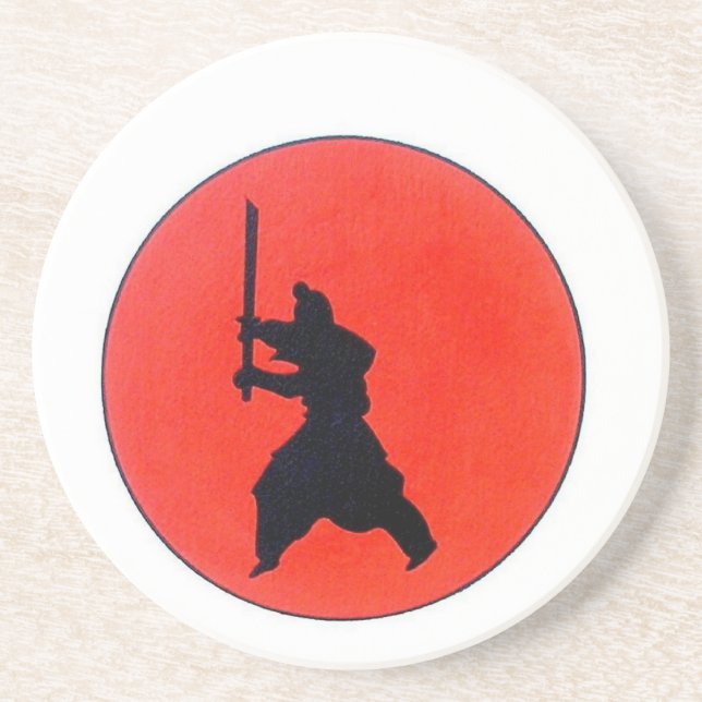 Japanisch Bushido Sandstein Untersetzer (Vorne)