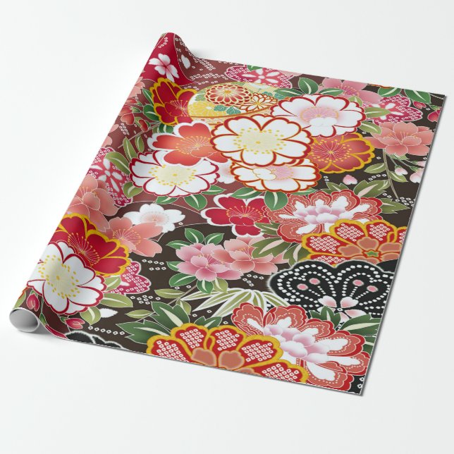 Japanisch Cherry Blossom Blumendekoupage Geschenkpapier (Ungerollt)