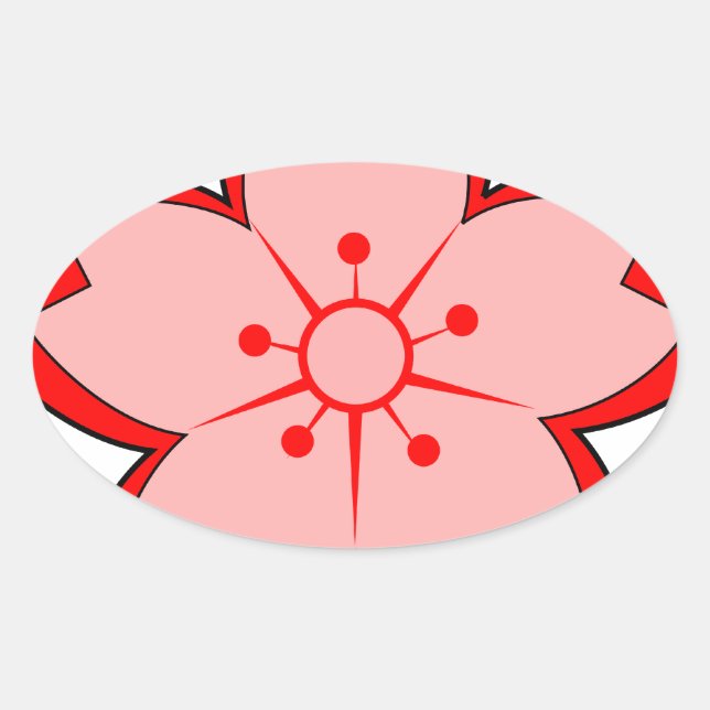 Japanisch Cherry Blossom Ovaler Aufkleber (Vorderseite)