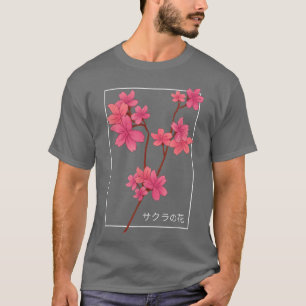 Japanisch Cherry Blossom Pink Niedliche Blume Saku T-Shirt