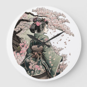 Japanisch Cherry Blossom Sakura Geiko Geigi Geisha Große Wanduhr