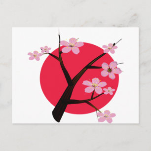 Japanisch Cherry Blossom Tattoo Postkarte