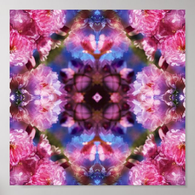 Japanisch Cherry Kaleido Print Poster (Vorne)