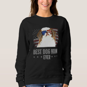 Japanisch Chin Best Dog Mama je Retro USA Amerikan Sweatshirt