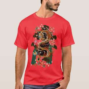 Japanisch-chinesischer Flying Dragon Samurai Warri T-Shirt