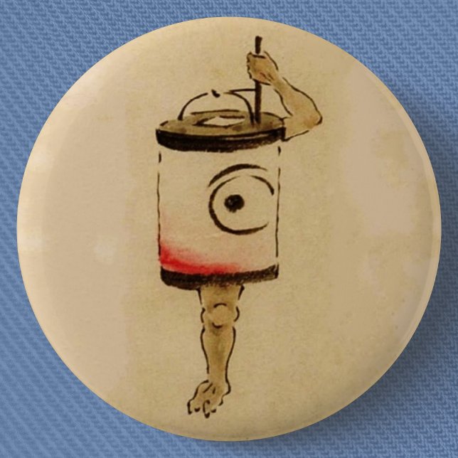 Japanisch Chochin-obake (Paper Lantern Ghost) Button (Vintage Chochin-obake (Paper Lantern Ghost) Yokai Can Badge- Detail View)
