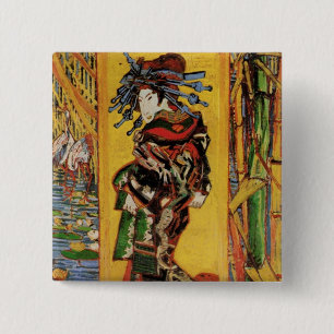 Japanisch Courtesan Oiran von Vincent van Gogh Button