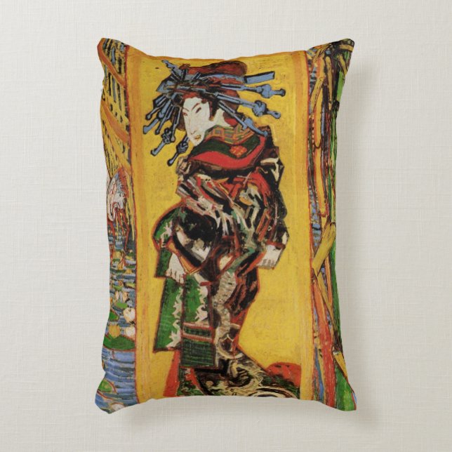 Japanisch Courtesan Oiran von Vincent van Gogh Dekokissen (Vorderseite(Vertikal))