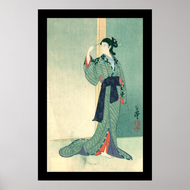 Japanisch Courtesan (schwarz) Poster (Vorne)