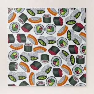 Japanisch Essen Sushi Tuna Rolls Sashimi Nigiri Puzzle