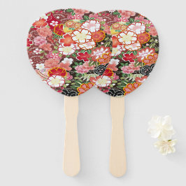Japanisch Floral Cherry Blossom White Red Fächer
