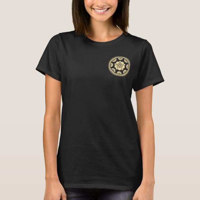 Japanisch Floral Sakura Kamon T-Shirt (Vorderseite)