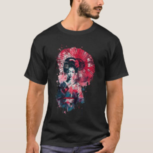 Japanisch Geisha Artwork Geisha Girl Kimono Tradit T-Shirt