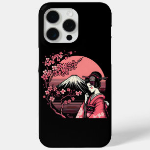 Japanisch Geisha Mount Fuji Cherry Blossom Trees Case-Mate iPhone Hülle