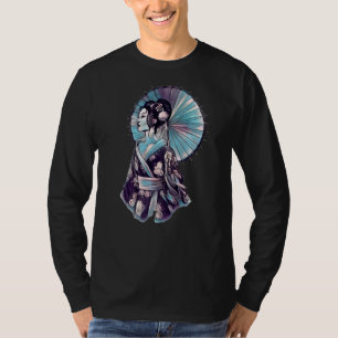 Japanisch Geisha Parasol Hübsch Tattoo Samurai T-Shirt