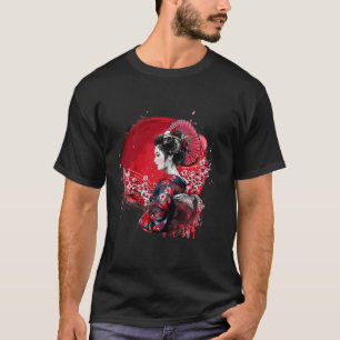 Japanisch Geisha Sakura Cherry Blossom Kimono Japa T-Shirt