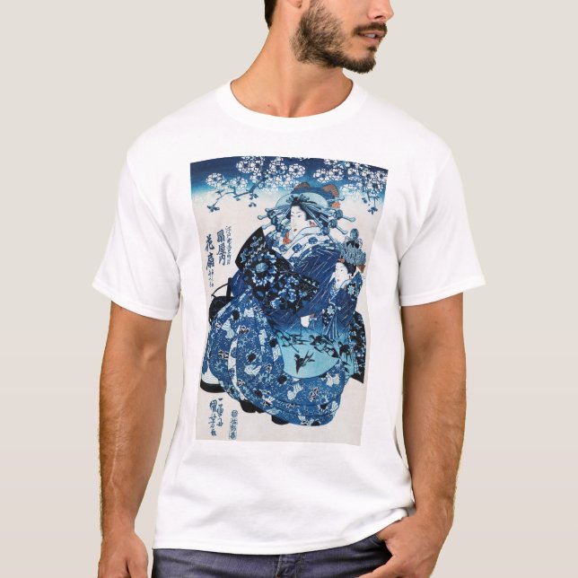 Japanisch Geisya Woman, Kuniyoshi, Ukiyo-e T-Shirt (Vorderseite)
